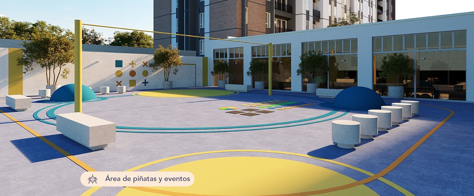 Área de piñatas y eventos